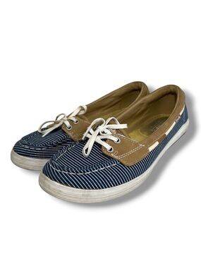 Keds Glimmer Ortholite Pinstripe Canvas Boat Shoes Loafers